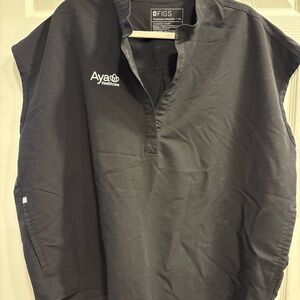 FIGS Black Casual Rafaela Oversized Scrub Shirt